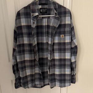 Carhartt Blue and Gray Checkered Shirt